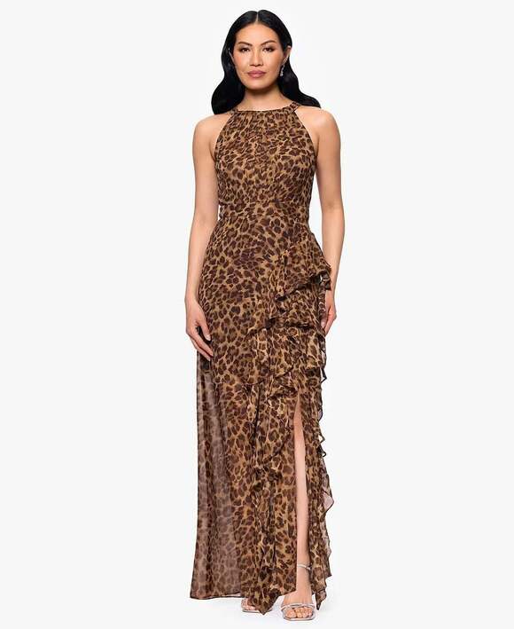 Betsy & Adam Dresses & Skirts - NEW Betsy & Adam Women's 10 Andie Halter Neck Ruffle Dress • Reg Price $239
